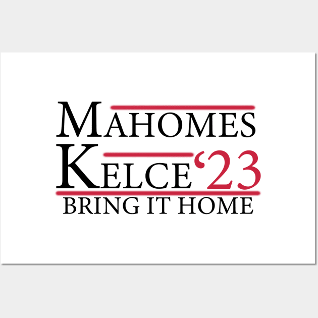 Mahomes Kelce election style Wall Art by Tee-Short